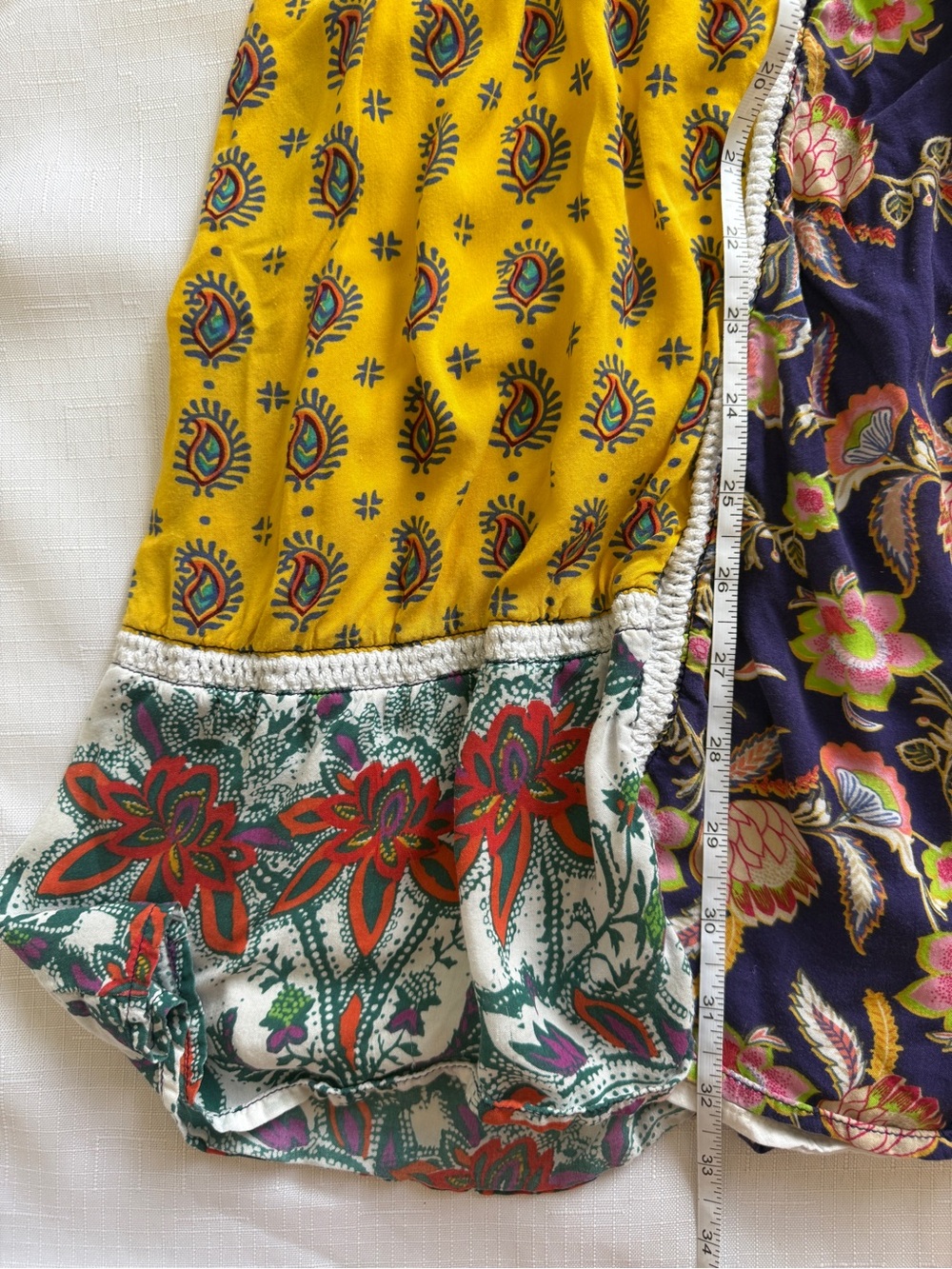 Anthropologie Lilka Patchwork Trapeze Dress Size Medium Boho Floral Rayon - Picture 8 of 10